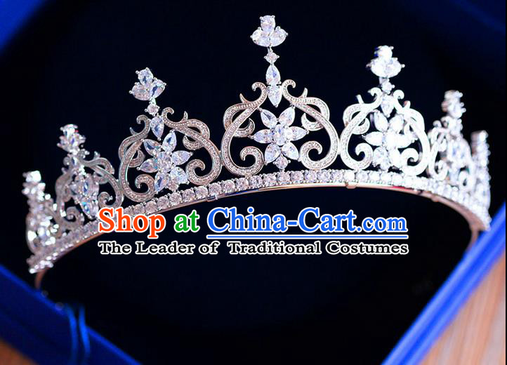 Traditional Jewelry Accessories, Palace Princess Bride Royal Crown, Engagement Retro Royal Crown, Wedding Hair Accessories, Baroco Style Zircon Headwear for Women