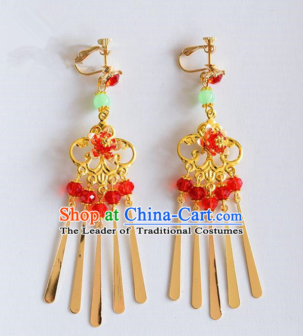 Chinese Ancient Style Jewelry Accessories, Earring, Hanfu Xiuhe Suits Wedding Bride Earrings for Women