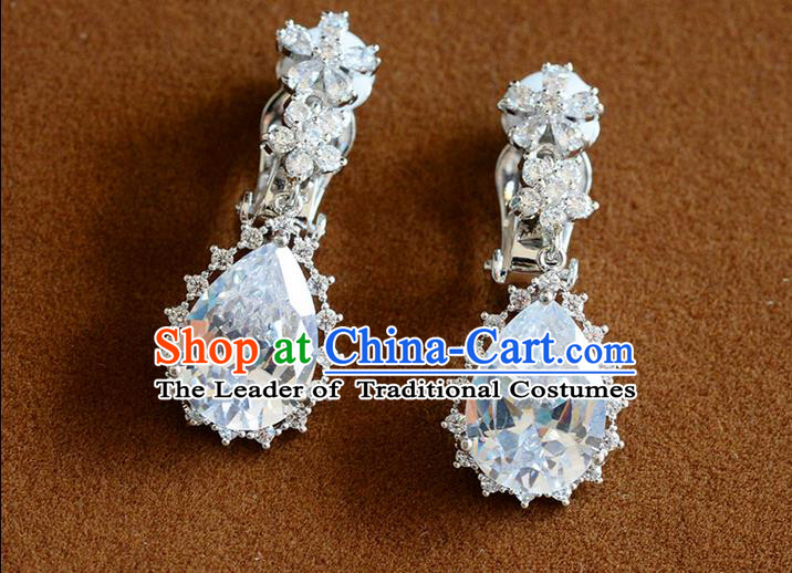 Traditional Jewelry Accessories, Palace Princess Wedding Earring Accessories, Baroco Style Crystal Earrings for Women