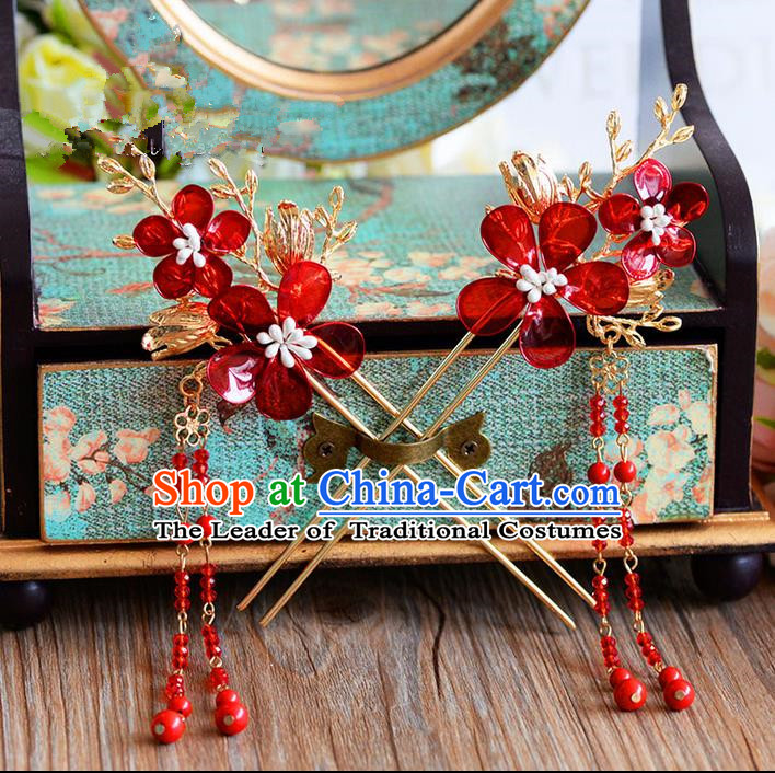 Chinese Ancient Style Hair Jewelry Accessories, Hairpins, Hanfu Xiuhe Suits Wedding Bride Headwear, Headdress, Imperial Empress Handmade Hair Fascinators for Women