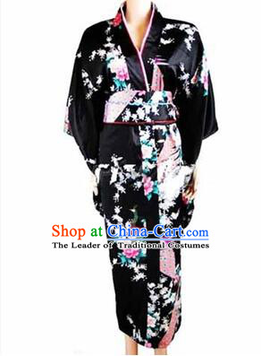 Japanese Traditional Kimono Costumes Women Dress COSPLAY Japanese Traditional Garment Wedding Dress Ceremonial Wafuku Stage Show Black