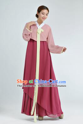 Korean Traditional Dress Women Clothes Show Costume Shirt Sleeves Korean Traditional Dress Dae Jang Geum Nude Pink Top Dark Red Skirt