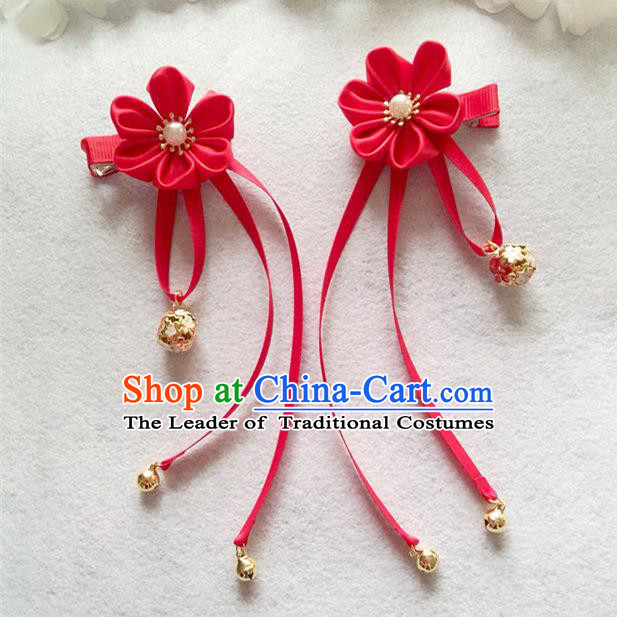 Chinese Wedding Jewelry Accessories, Traditional Xiuhe Suits Wedding Bride Headwear, Wedding Tiaras, Ancient Chinese Tassel Harpins, Bridal Hair Accessory