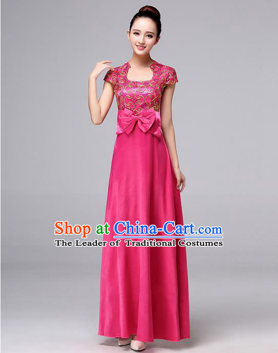 Chinese Classic Stage Performance Chorus Singing Group Dance Costumes, Chorus Competition Costume, Compere Costumes for Women