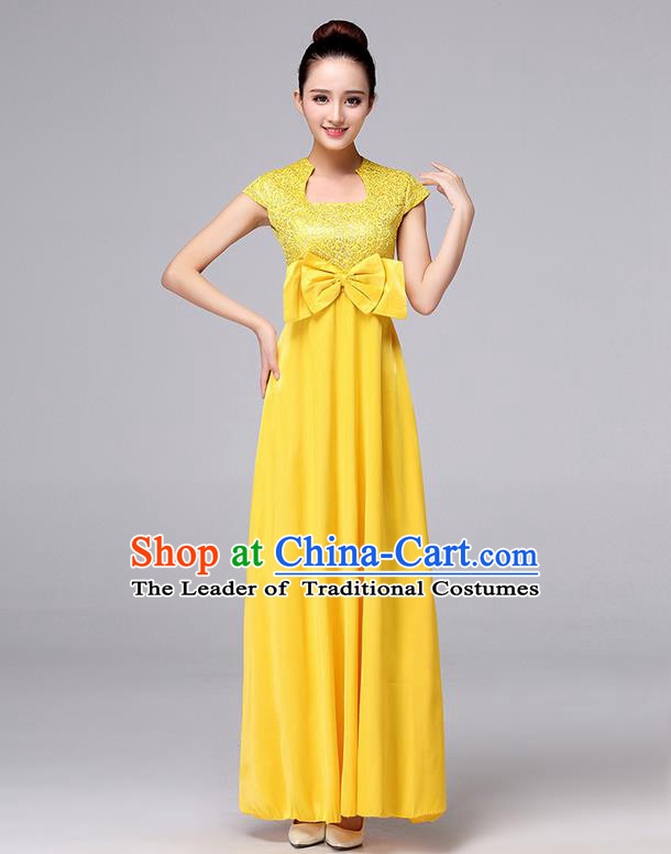 Chinese Classic Stage Performance Chorus Singing Group Dance Costumes, Chorus Competition Costume, Compere Costumes for Women