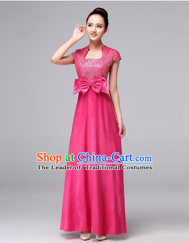 Chinese Classic Stage Performance Chorus Singing Group Dance Costumes, Chorus Competition Costume, Compere Costumes for Women