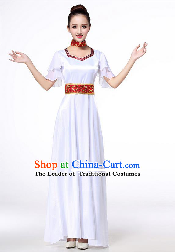 Chinese Classic Stage Performance Chorus Singing Group Dance Costumes, Chorus Competition Costume, Compere Costumes for Women