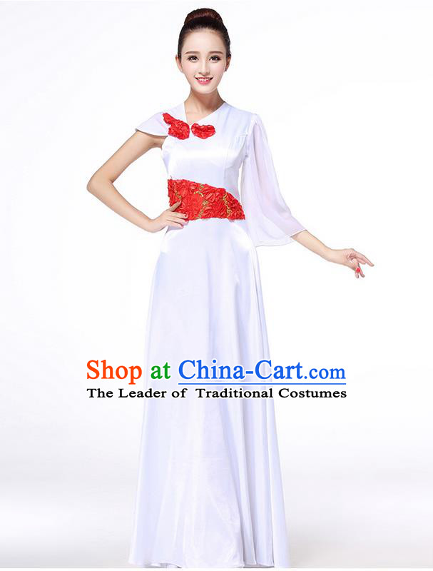 Chinese Classic Stage Performance Chorus Singing Group Dance Costumes, Chorus Competition Costume, Compere Costumes for Women