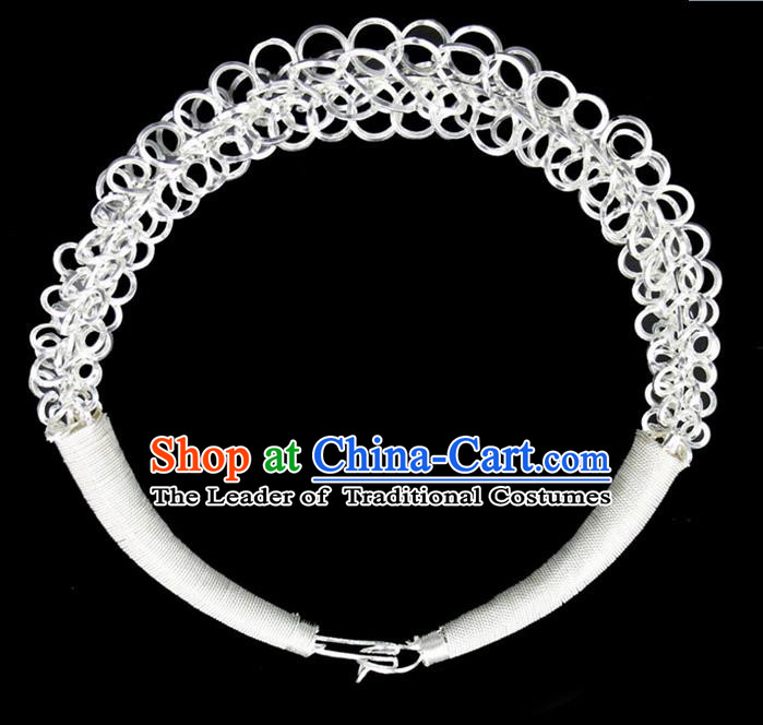 Traditional Chinese Miao Ethnic Minority Necklace Miao Ethnic Silver Jewelry Accessories