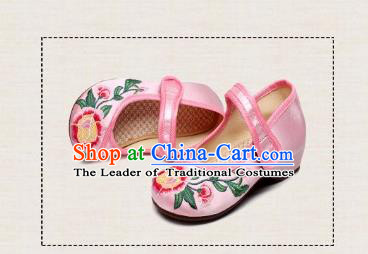 Traditional Chinese Folk Dance Shoes, Children Embroidered Shoes, Chinese Embroidery Fabric Shoes for Kids