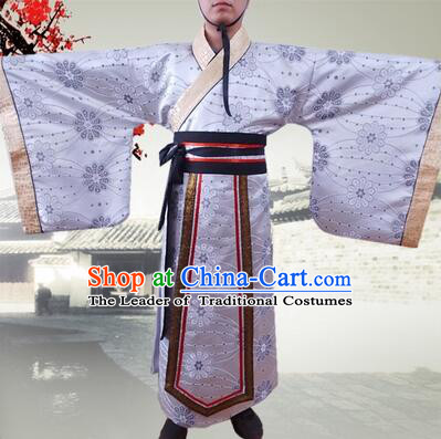 Han Fu Men Tang Suit Chinese Traditional Costumes Officials Straight Fringing Straight-front Shenyi Stage Show Dress