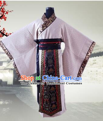 Han Fu Men Tang Suit Chinese Traditional Costumes Officials Straight Fringing Straight-front Shenyi Stage Show Dress