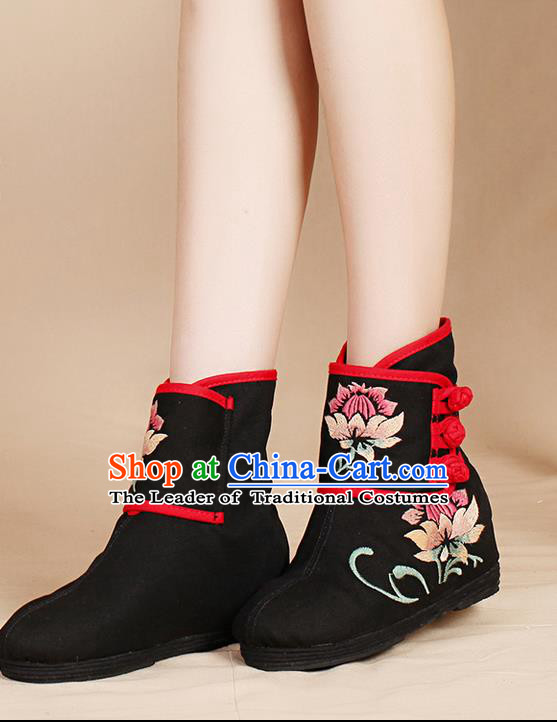 Traditional Chinese Folk Dance Shoes, Female Embroidered Shoes, Chinese Embroidery Fabric Shoes for Women