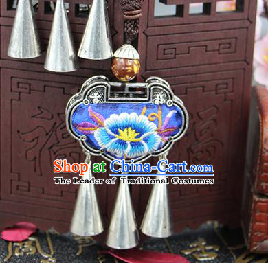 Traditional Chinese Miao Nationality Necklace, Hmong Folk Wedding Embroidery Sweater Chain, Chinese Minority Nationality Jewelry Accessories for Women