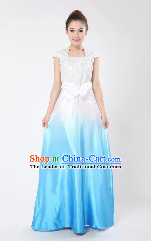 Chinese Classic Stage Performance Chorus Singing Group Dance Costumes, Chorus Competition Costume, Compere Costumes for Women