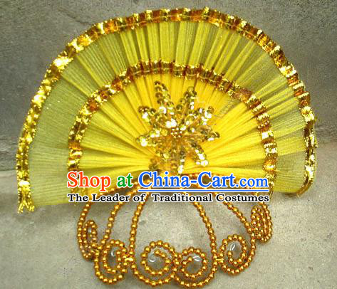 Traditional Chinese Yangge Fan Dancing Headwear, Folk Dance Yangko Hair Accessories For Women