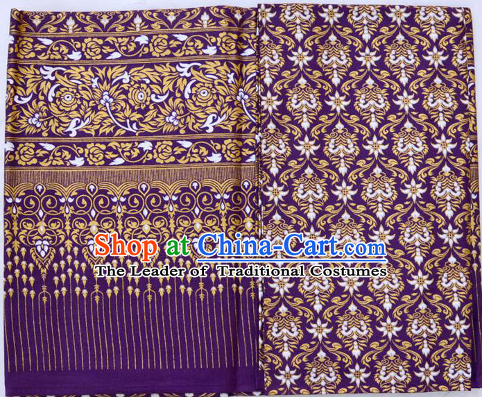 Traditional Asian Thai Sarees and Dress Gilded Material, Thai Gilded Clothes and Fabrics for Women