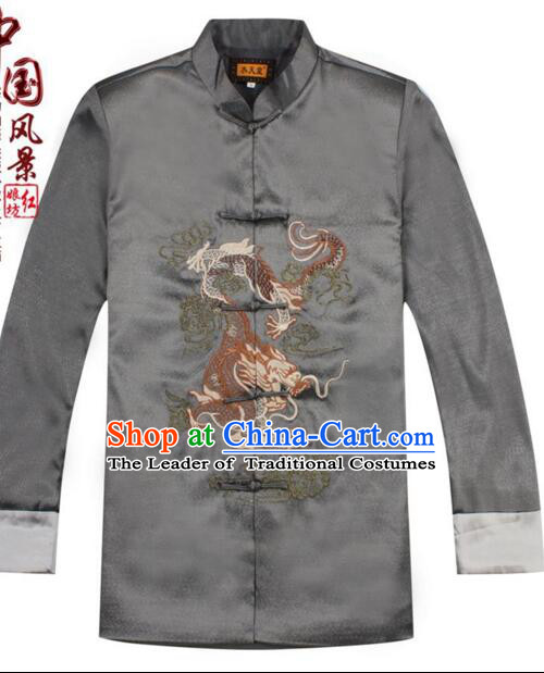 Men Coat Tang Suit Chinese Style Garment Traditional Dress Top Stage Costume