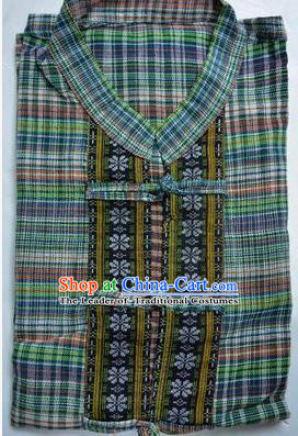 Traditional Asian Thai Palace Men Costume T-Skirt, Thai Linen Dress Shirt for Men