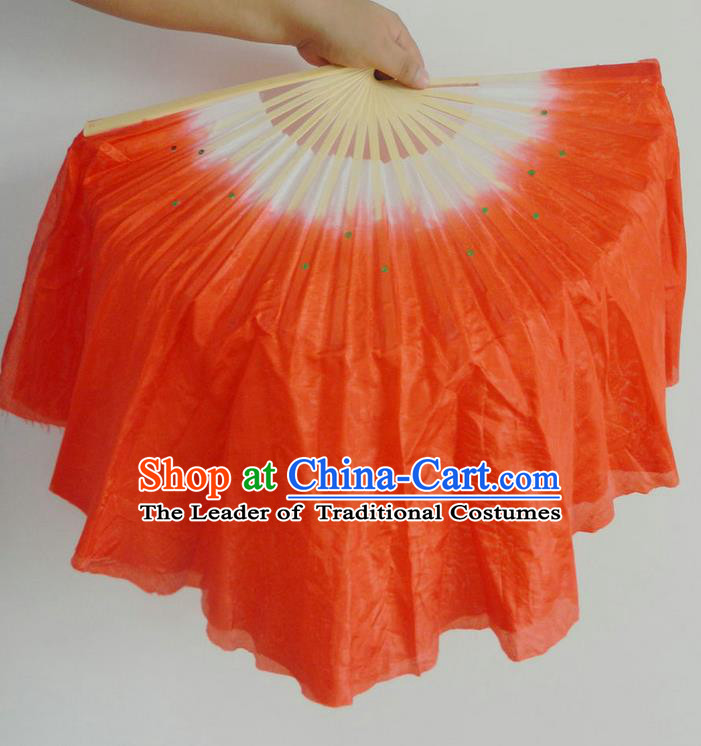 Traditional Chinese Yangge Fans, Silk Traditional Chinese Fans Oriental Fan Folk Dance Dance Ribbons Cultural Dances Hand Fan Minimum Purchase 10