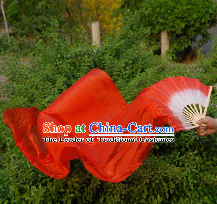 1.5 Meters Pure Silk Long Color Change Chinese Dance Folk Dance Hand Fans Yangge Dance Hand Fan Oriental Fan