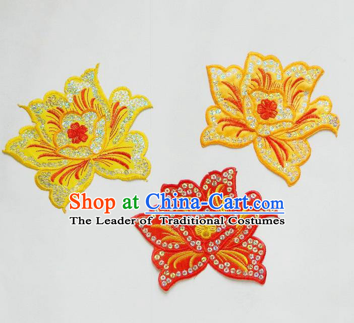 Traditional Chinese Handmade Folk Dance Clothing Ingredients Patch Diy Cloth Accessories Stage Props Umbrellas Yangge Dance Embroidery Patch