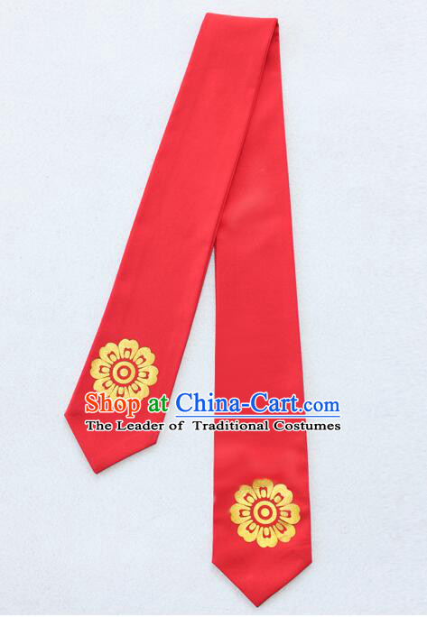 Korean Hair Band for Women Hair Strap Ties Headwrap Kerean Traditional Hot Stamping Bronzing Red