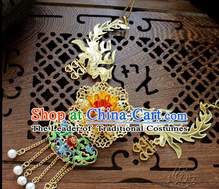 Chinese Imperial Queen Necklace, Empress Necklaces, Xiuhe Suit Hanfu Accessories For Women