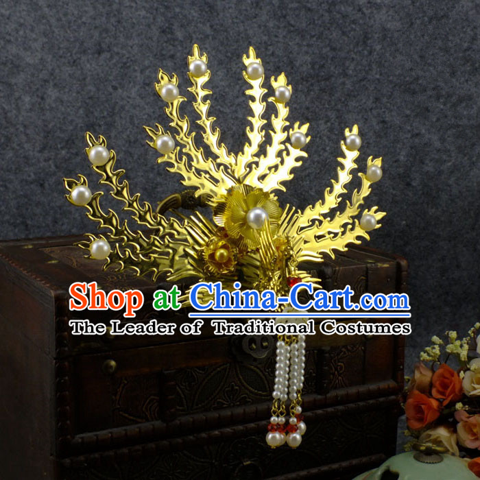 Chinese Ancient Style Imperial Queen Hair Jewelry Accessories, Hairpins Headwear, Headdress, Hair Fascinators for Women