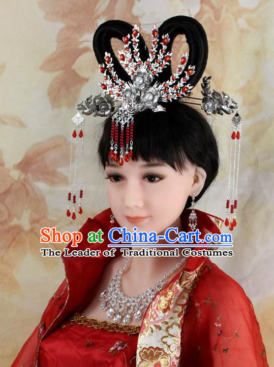 Chinese Ancient Style Hair Jewelry Accessories, Hairpins, Headwear, Headdress, Cosplay Queen Princess Hair Fascinators for Women