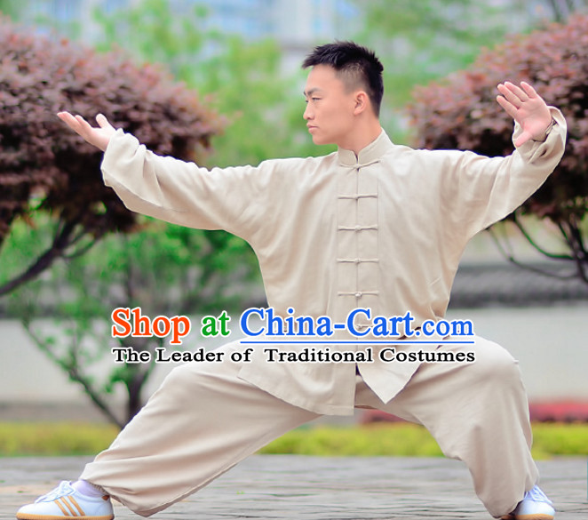 Top Kung Fu Flax Clothing Mandarin Costume Jacket Martial Arts Clothes Shaolin Uniform Kungfu Uniforms Supplies for Men Women Adults Children