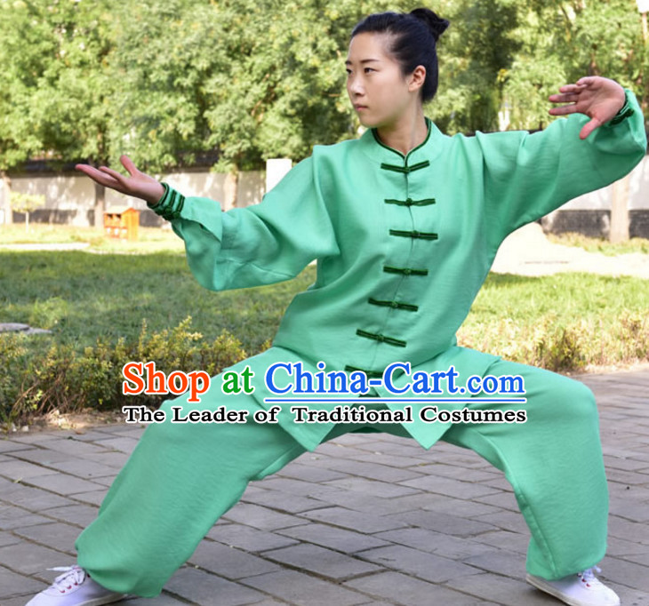 Top Kung Fu Flax Clothing Mandarin Costume Jacket Martial Arts Clothes Shaolin Uniform Kungfu Uniforms Supplies for Men Women Adults Children