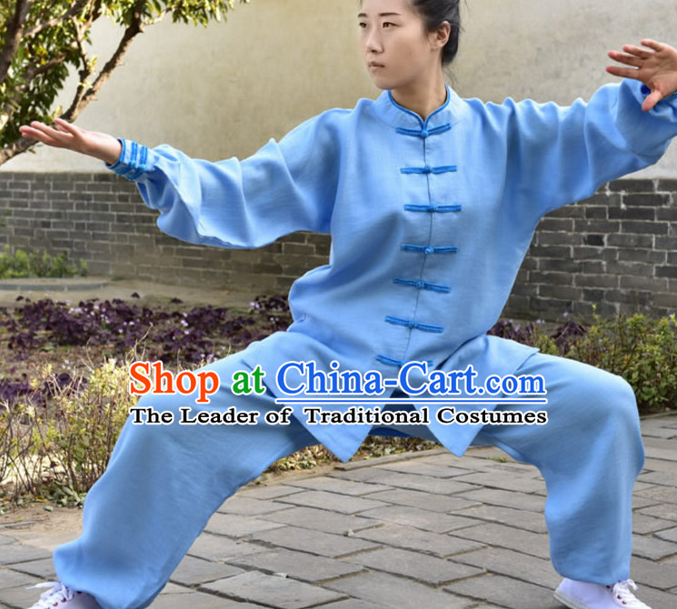 Top Kung Fu Flax Clothing Mandarin Costume Jacket Martial Arts Clothes Shaolin Uniform Kungfu Uniforms Supplies for Men Women Adults Children