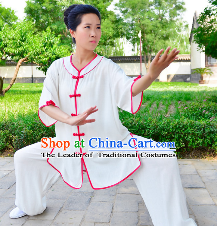 Top Kung Fu Flax Clothing Mandarin Costume Jacket Martial Arts Clothes Shaolin Uniform Kungfu Uniforms Supplies for Women Adults Children