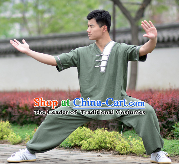 Top Kung Fu Flax Clothing Mandarin Costume Jacket Martial Arts Clothes Shaolin Uniform Kungfu Uniforms Supplies for Women Adults Children