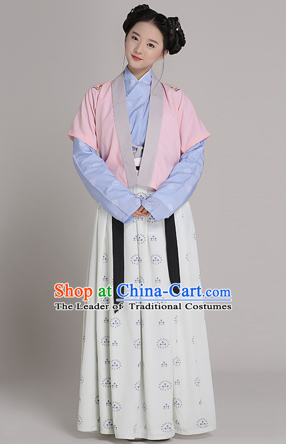 Chinese National Costumes Clothing and Headwear Complete Set for Women