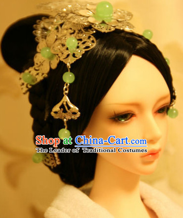 Ancient Chinese Female Black Wigs and Hair Jewelry