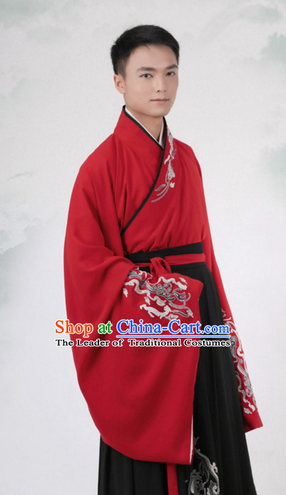 Chinese Style Dresses Kimono Dress Han Dynasty Male Outfits Complete Set for Men