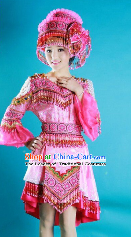 Chinese Traditional Miao Minority Princess Queen Empress Clothes Complete Set for Women