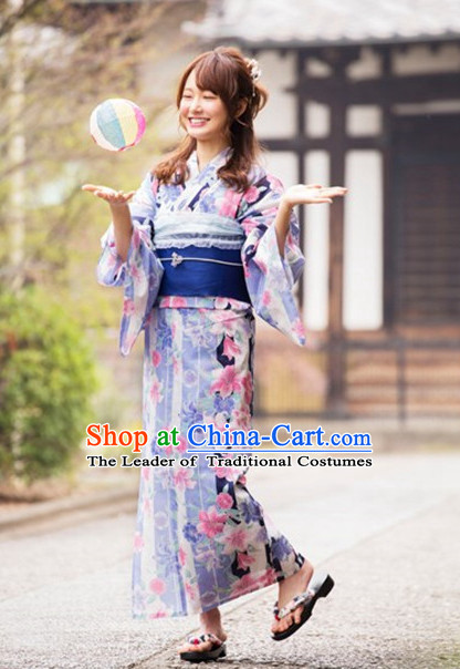 Japanese Traditional Kimono Dress Complete Set for Women Girls Adults