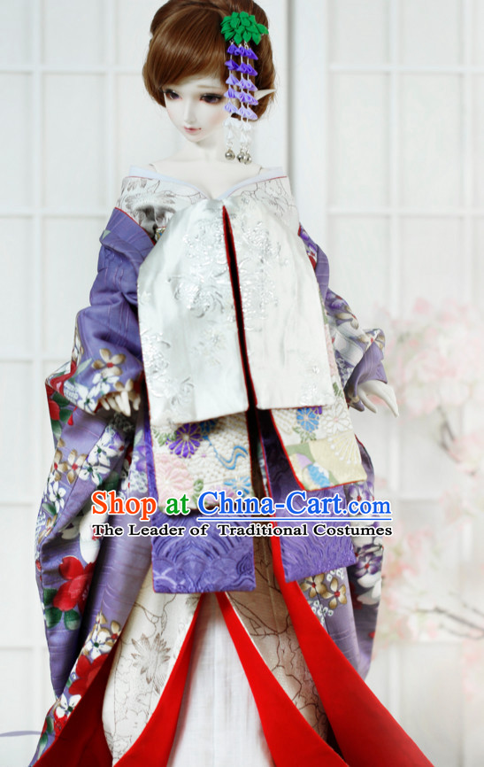 Japanese Traditional Kimono Garments Complete Set for Women Girls Adults