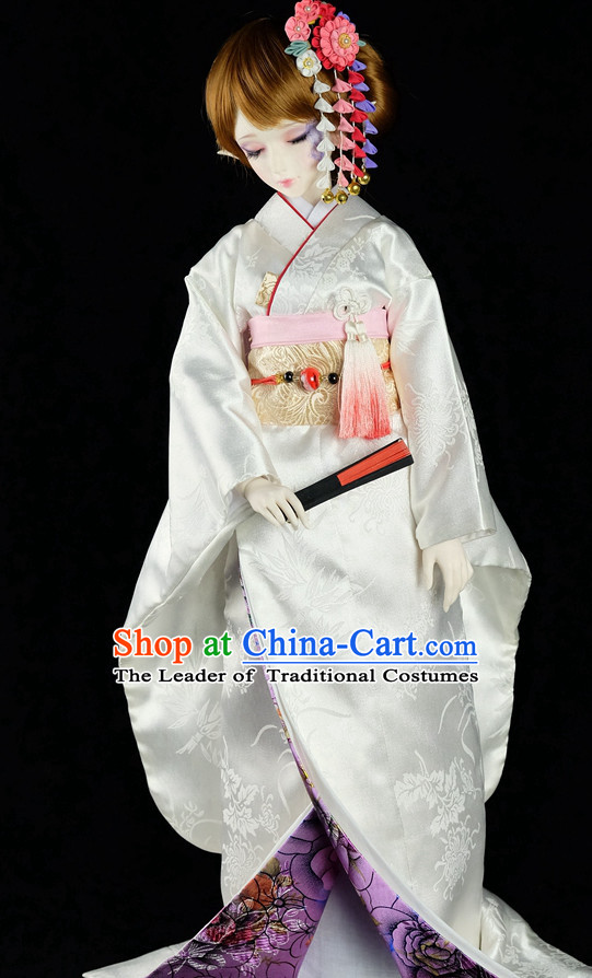 Japanese Traditional Princess Kimono Dress Complete Set for Women Girls Children Adults