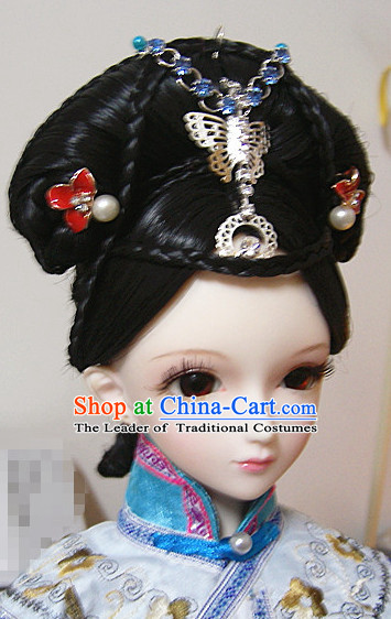 Ancient Chinese Style Princess Black Hair Wigs and Accessories for Women Girls Adults Kids