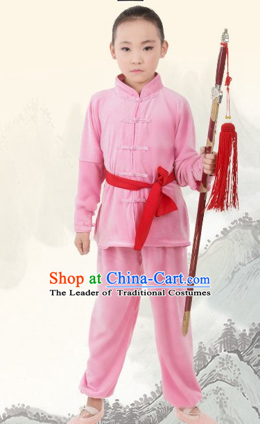 Chinese Traditional Kung Fu Costume for Kids Girls Boys