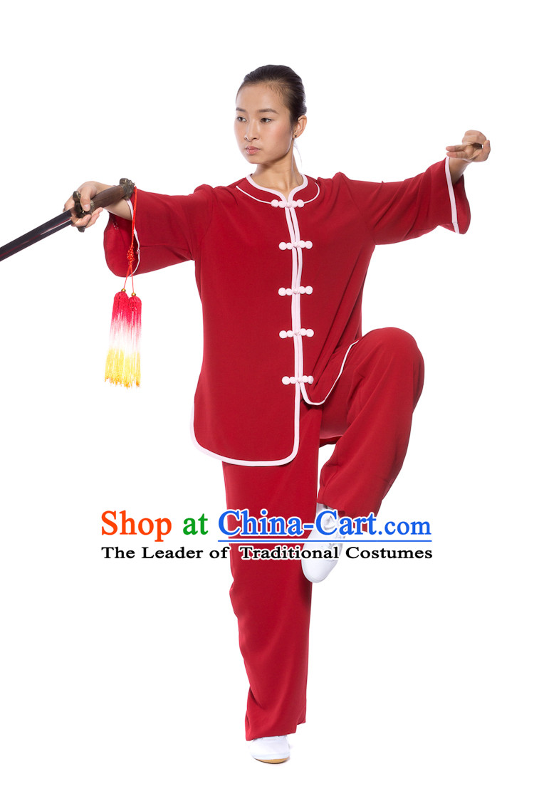 Chinese Traditional Kung Fu Martial Arts Practice and Competition Costume Wing Chun Apparel Taiji Tai Chi Uniform for Adults Children Women Girls