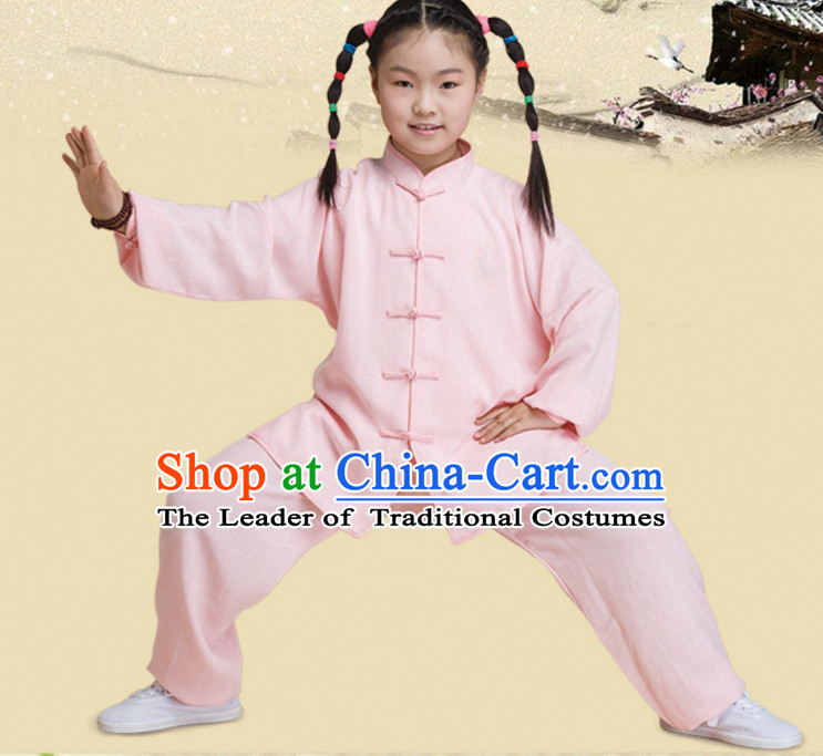 Chinese Asian Mandarin Kung Fu Martial Arts Practice and Competition Costume Wing Chun Apparel Taiji Tai Chi Uniform for Adults Children Men Women Boys Girls