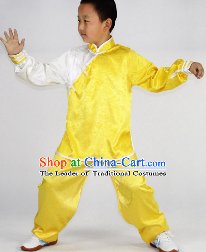 Chinese Asian Mandarin Kung Fu Martial Arts Practice and Competition Costume Wing Chun Apparel Taiji Tai Chi Uniform for Adults Children Men Women Boys Girls