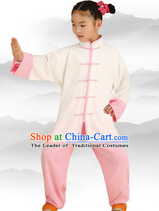 Chinese Asian Mandarin Kung Fu Martial Arts Practice and Competition Costume Wing Chun Apparel Taiji Tai Chi Uniform for Adults Children Men Women Boys Girls