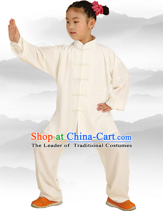 Chinese Asian Mandarin Kung Fu Martial Arts Practice and Competition Costume Wing Chun Apparel Taiji Tai Chi Uniform for Adults Children Men Women Boys Girls