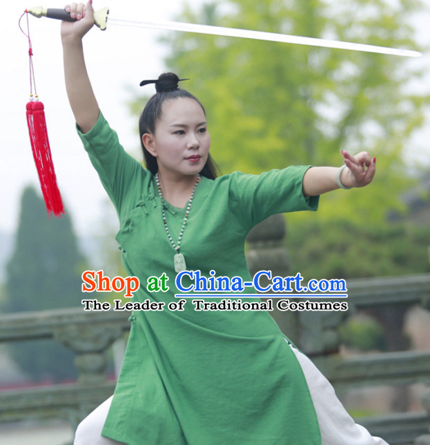 Top Wudang Tai Ji Master Taoist Uniform Taiji Tai Chi Uniforms for Adults Children Men Women Boys Girls